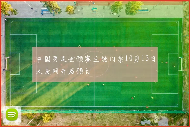 中国男足世预赛主场门票10月13日大麦网开启预订